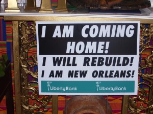 Liberty Bank "Repopulation of New Orleans" sign