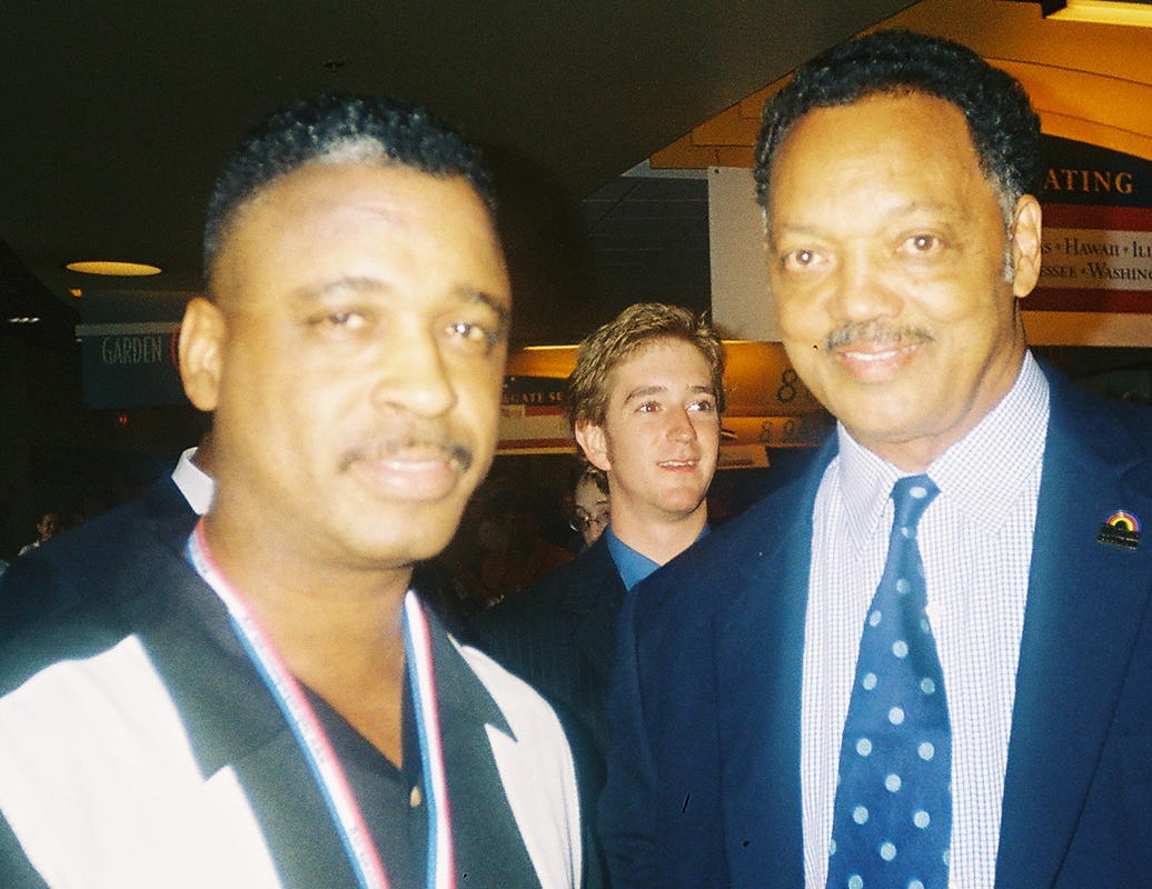 MDW & Jesse Jackson awaiting Illinois State Senator Barack Obama DNC 2004 Keynote Speech Jesse