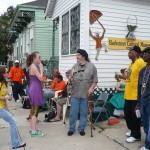 Dr. John in from of Backstreet Cultural Museum in Treme on Fat Teusday